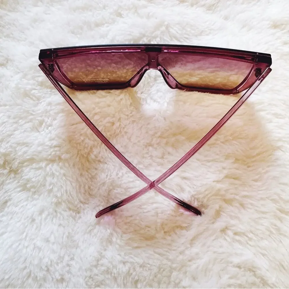 Greta Dark Purple Oversized Statement Sunglasses